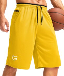 G Gradual Men's Long Basketball Shorts with Zipper Pocket 11'' Quick Dry Gym Shorts Lightweight Mesh Athletic Shorts for Men