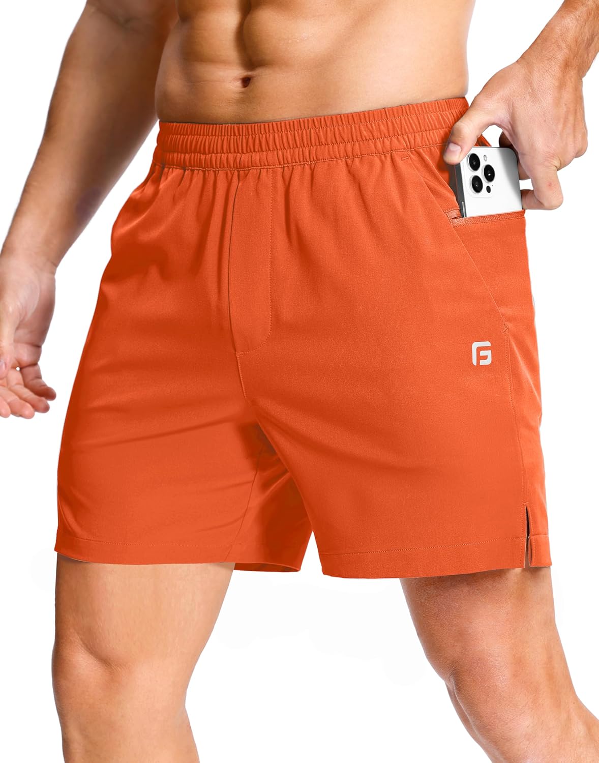 GGJ Men's Lightweight Athletic Shorts with Zipper Pockets 7"/5"/9" Gym Workout Running Quick Dry Tennis Shorts for Men - Image 14