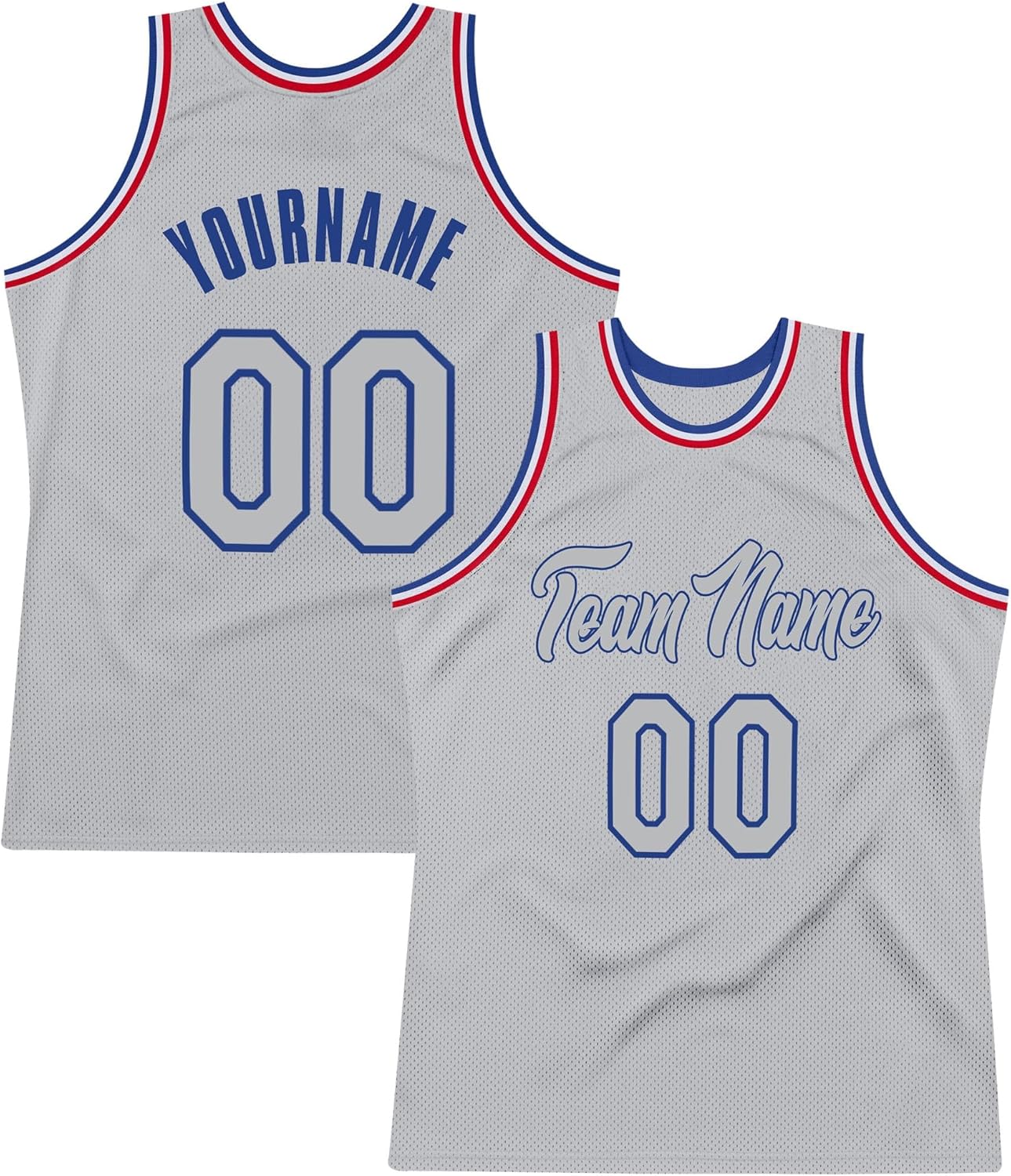 Custom Name Team Name Number Blue Pinstripe White-Red Authentic Basketball Jersey, Personalized Uniform Basketball Shirt - Image 30