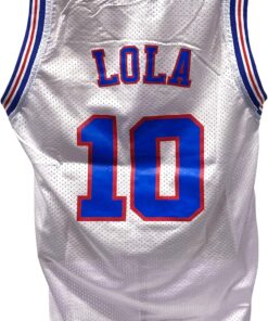 Lola #10 White Basketball Jersey - Costume & Everyday Wear Uniform - Space 90s Sports Movie Halloween - Unisex Adult Fan Gift