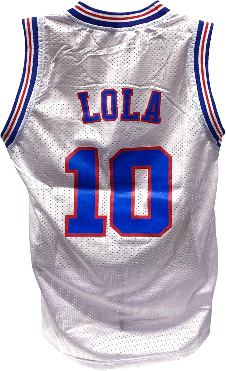 Lola #10 White Basketball Jersey - Costume & Everyday Wear Uniform - Space 90s Sports Movie Halloween - Unisex Adult Fan Gift