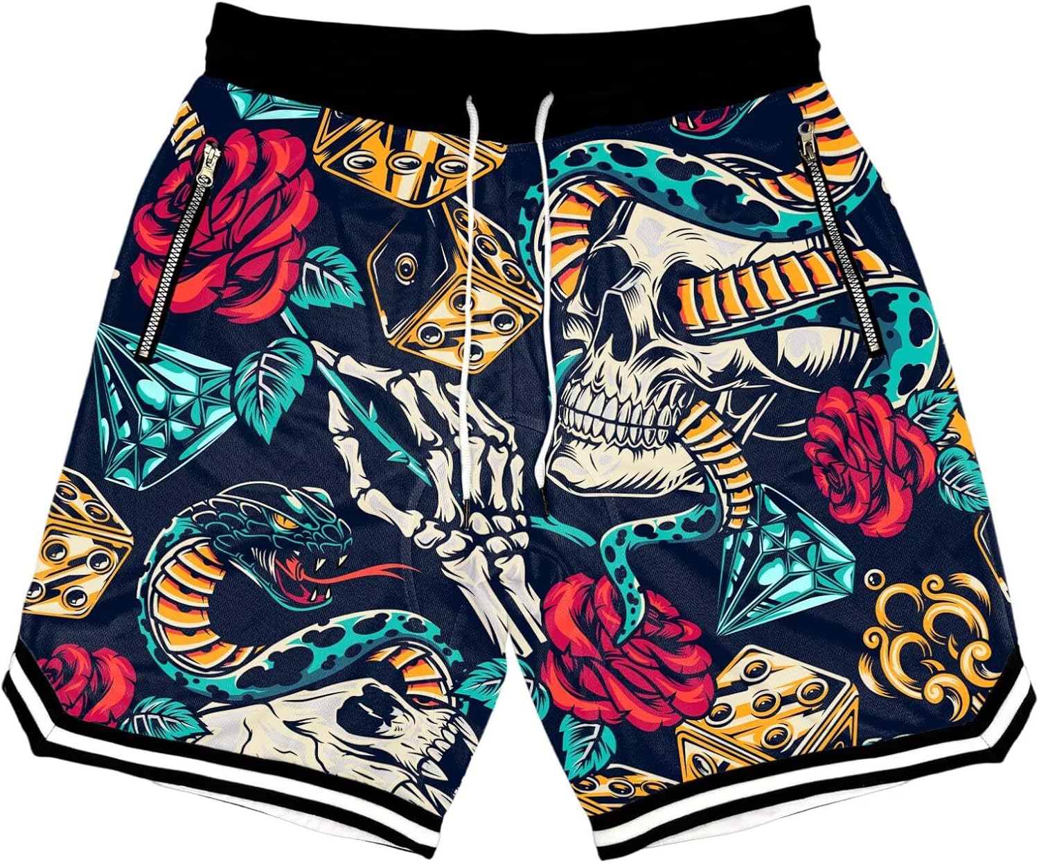 Mens Floral Print Basketball Shorts Lightweight Mesh Gym Shorts Graphic Sports Athletic Drawstring Short - Image 20