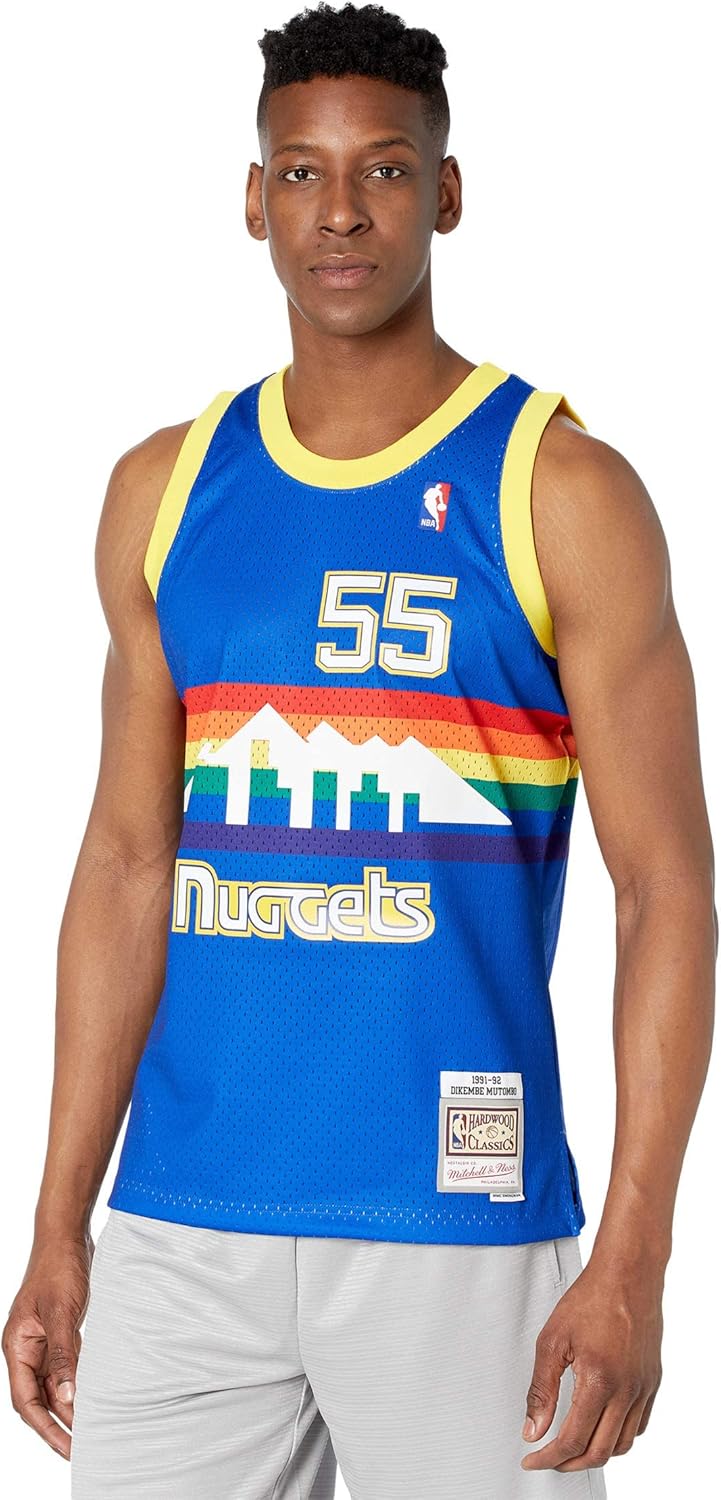 Mitchell & Ness mens Nba Swingman Road Jersey Nuggets 91 Dikembe Mutombo