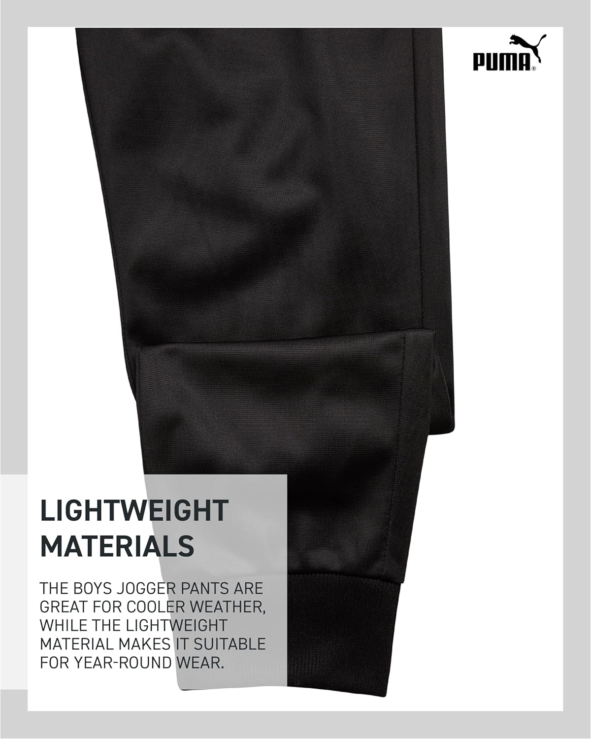 PUMA Active Boys Pants - Athletic Tricot Youth Kids Boys Jogger Sweatpants with Pockets and Elastic Waistband (Sizes: 8-20) - Image 4