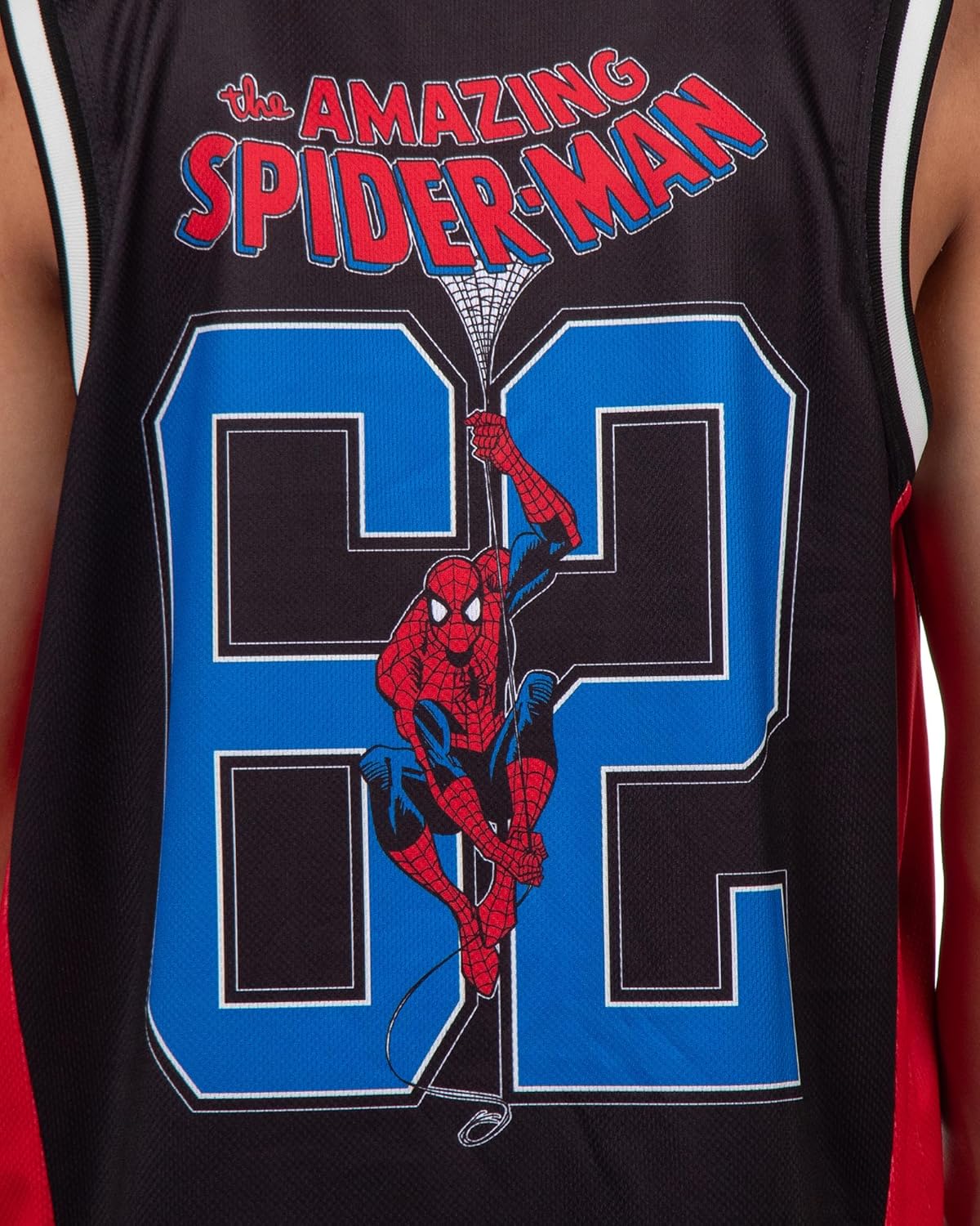 Marvel Spider-Man Basketball Jersey Men's Protector of New York Athletic Gym Tank Top - Image 3
