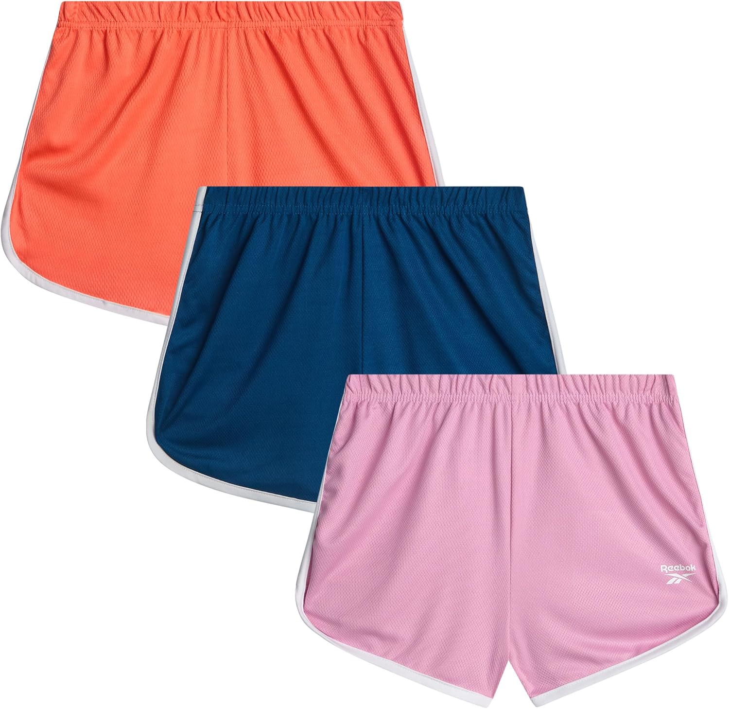 Reebok Girls Athletic Shorts - 3 Pack Active Performance Lightweight Mesh Dolphin Girls Shorts for Running Soccer Gym (7-12) - Image 7