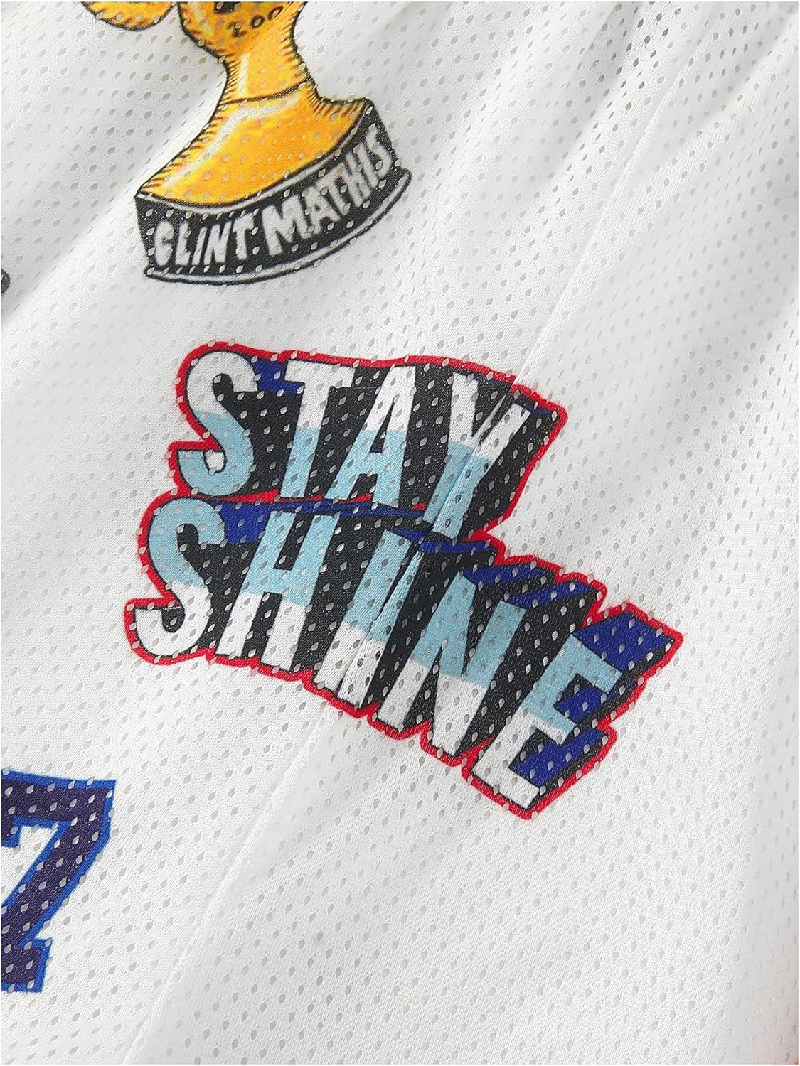 GORGLITTER Men's Graphic Basketball Shorts Y2K Striped Drawstring Waist Workout Drippy Shorts Streetwear - Image 3