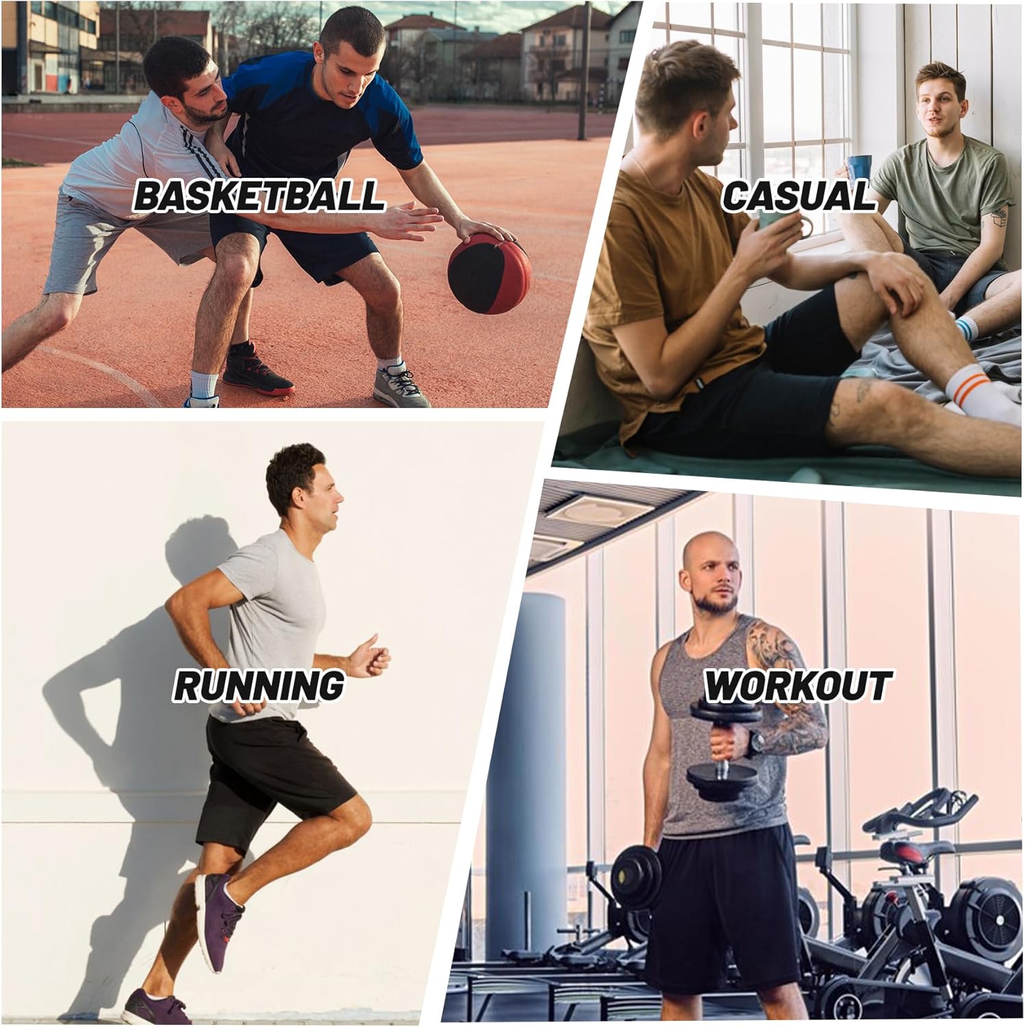 Men's Athletic Gym Shorts - Quick Dry Black Casual Basketball Shorts with Pockets for Running Workout Activewear - Image 5