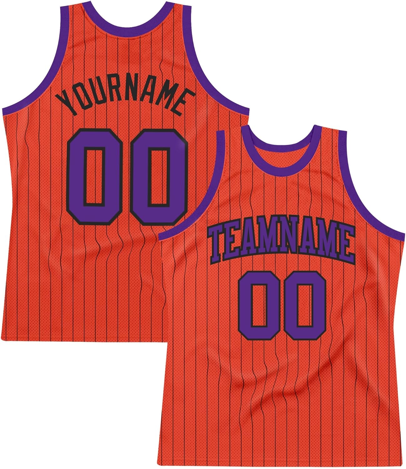 Custom Name Team Name Number Orange Black Pinstripe Green Authentic Basketball Jersey, Personalized Uniform Basketball Shirt - Image 22