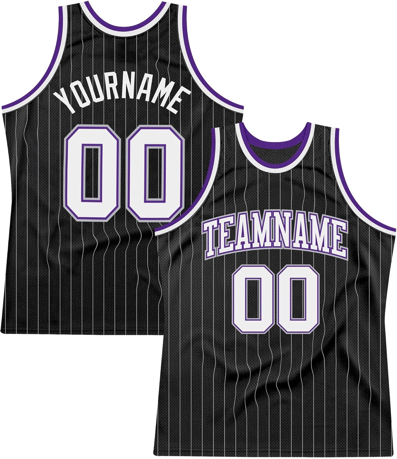 Custom Name Team Name Number Black White Pinstripe Maroon-White Authentic Basketball Jersey, Personalized Basketball Jersey - Image 15