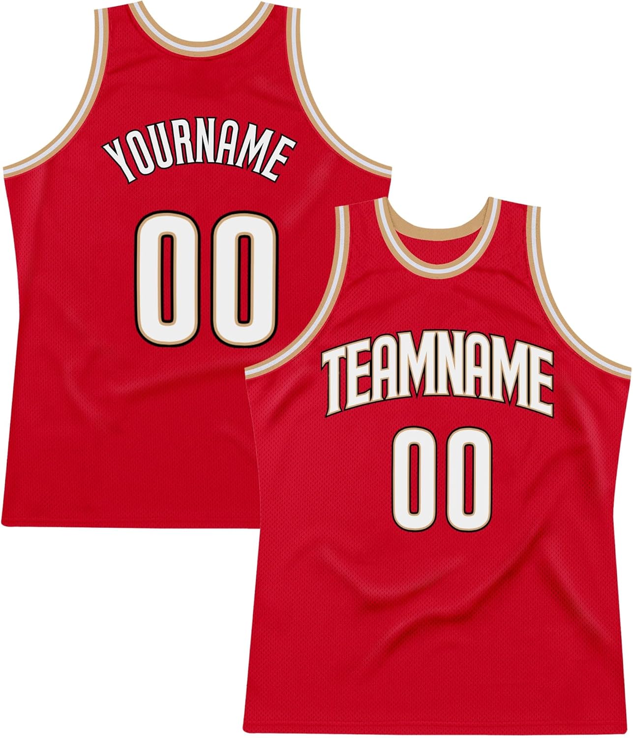 Custom Name Team Name Number Gold Red-Black Authentic Throwback Basketball Jersey, Personalized Uniform Basketball Shirt - Image 32