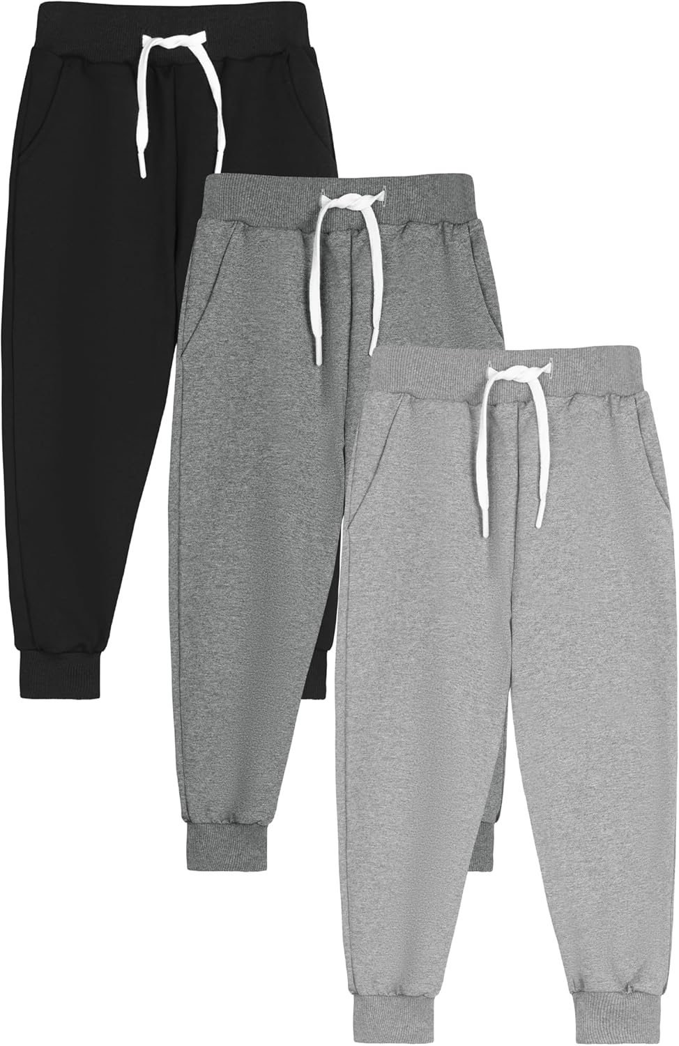 Resinta 3 Pack Toddler Boy Sweatpants Cotton Boys Athletic Joggers Pants Kids Sweats Pants with Pocket Workout Clothes - Image 7