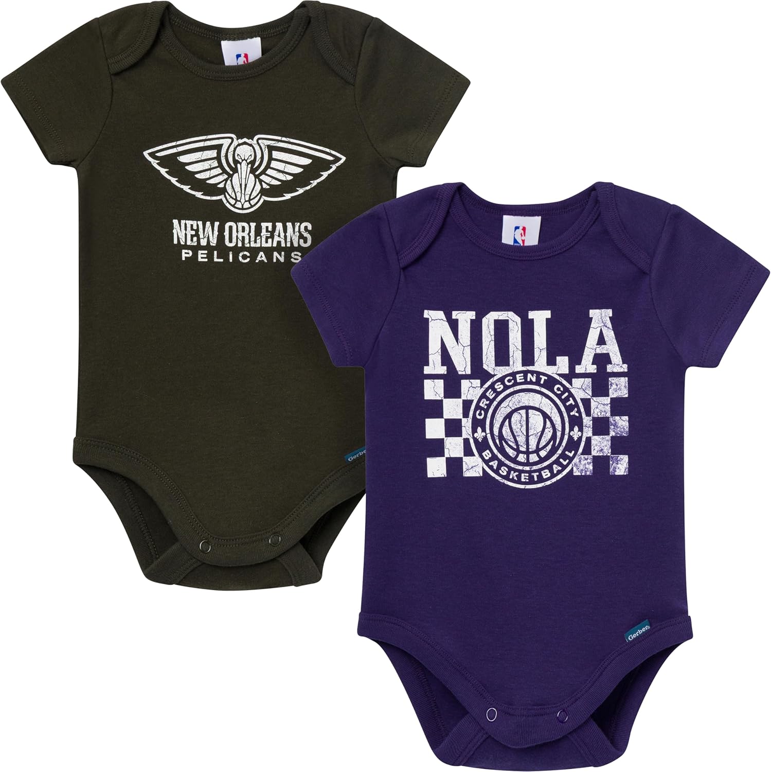 Gerber unisex-baby Nba Team 2 Pack Short Sleeve Onesie Bodysuits - Image 22