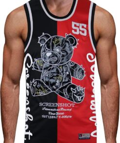 SCREENSHOT Mens Hip-Hop Premium Urban Sreetwear Fashion Jersey Top - NYC Style Basketball Sports Team Color Mesh Tops