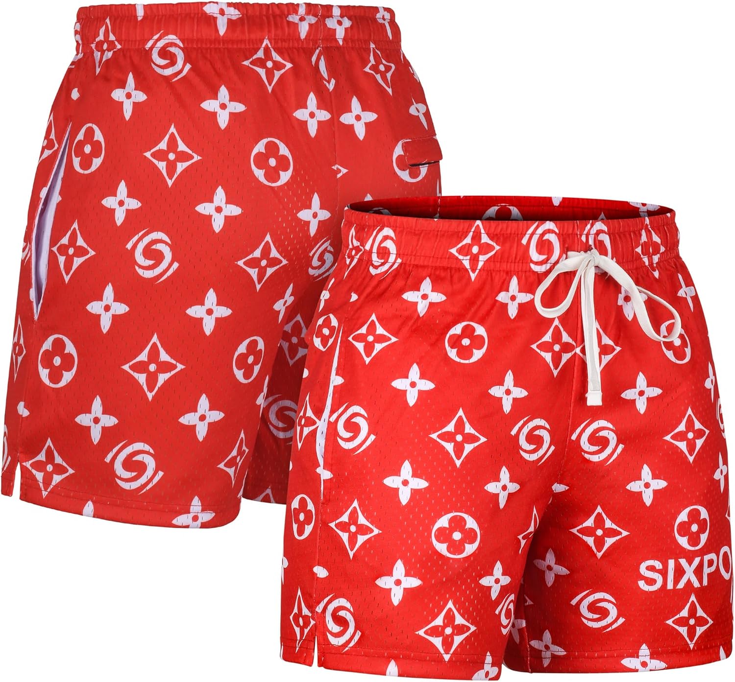 Men's Athletic Shorts - 100% Polyester, Mesh Shorts Quick Dry, Graphic Print Gym Shorts Men, Basketball Shorts for Men - Image 9