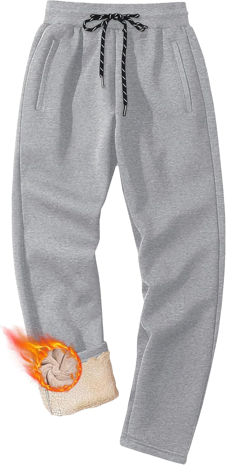 MAGCOMSEN Men's Winter Fleece Pants Sherpa Lined Sweatpants Thermal Warm Thicken Pants Active Joggers with 3 Pockets - Image 13