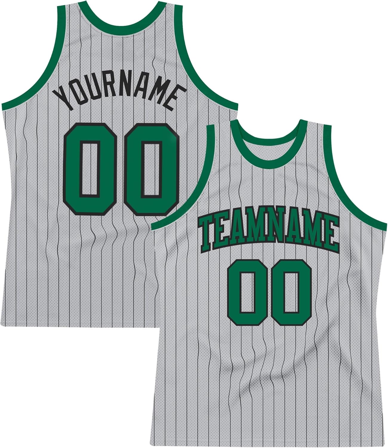 Custom Name Team Name Number Orange Black Pinstripe Green Authentic Basketball Jersey, Personalized Uniform Basketball Shirt - Image 31