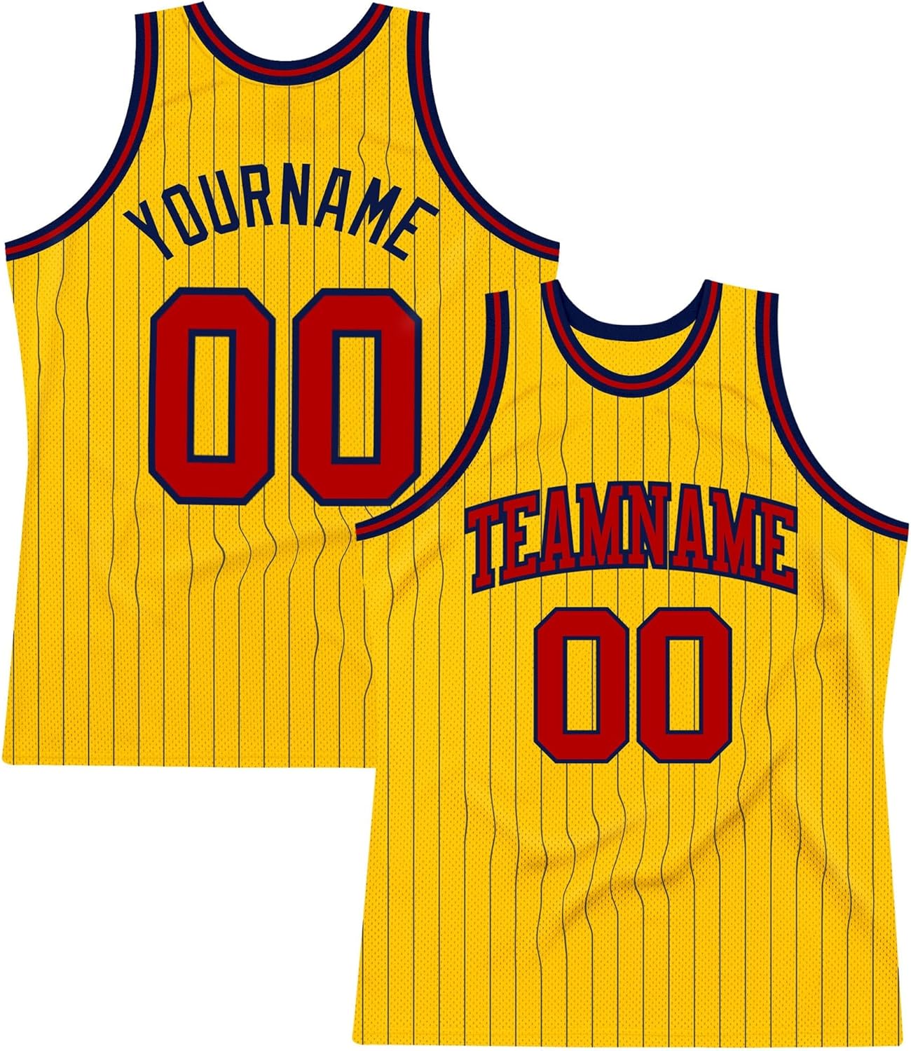 Custom Name Team Name Number Gray Black Pinstripe Black-Old Gold Authentic Basketball Jersey, Personalized Basketball Jersey - Image 27