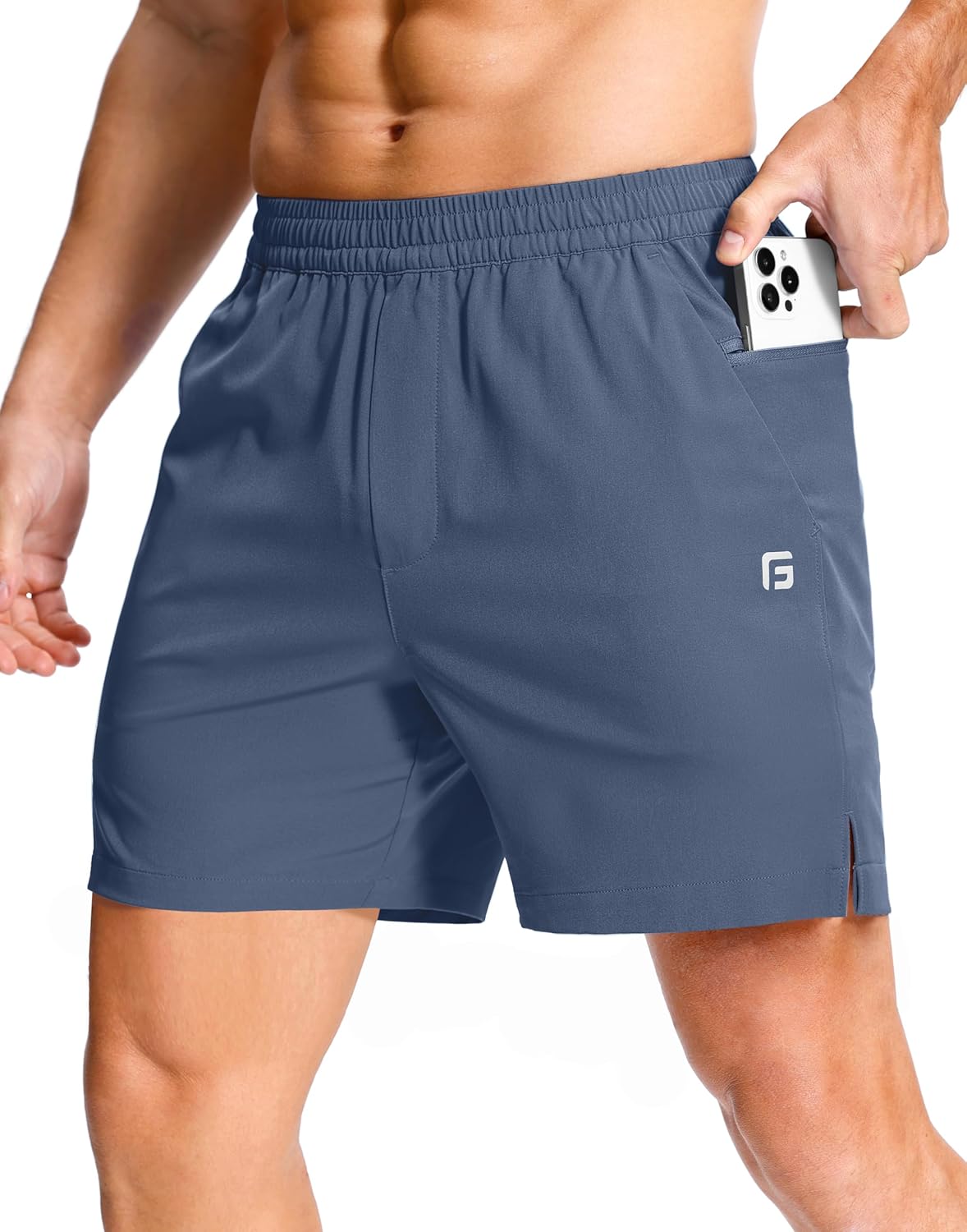 GGJ Men's Lightweight Athletic Shorts with Zipper Pockets 7"/5"/9" Gym Workout Running Quick Dry Tennis Shorts for Men - Image 18