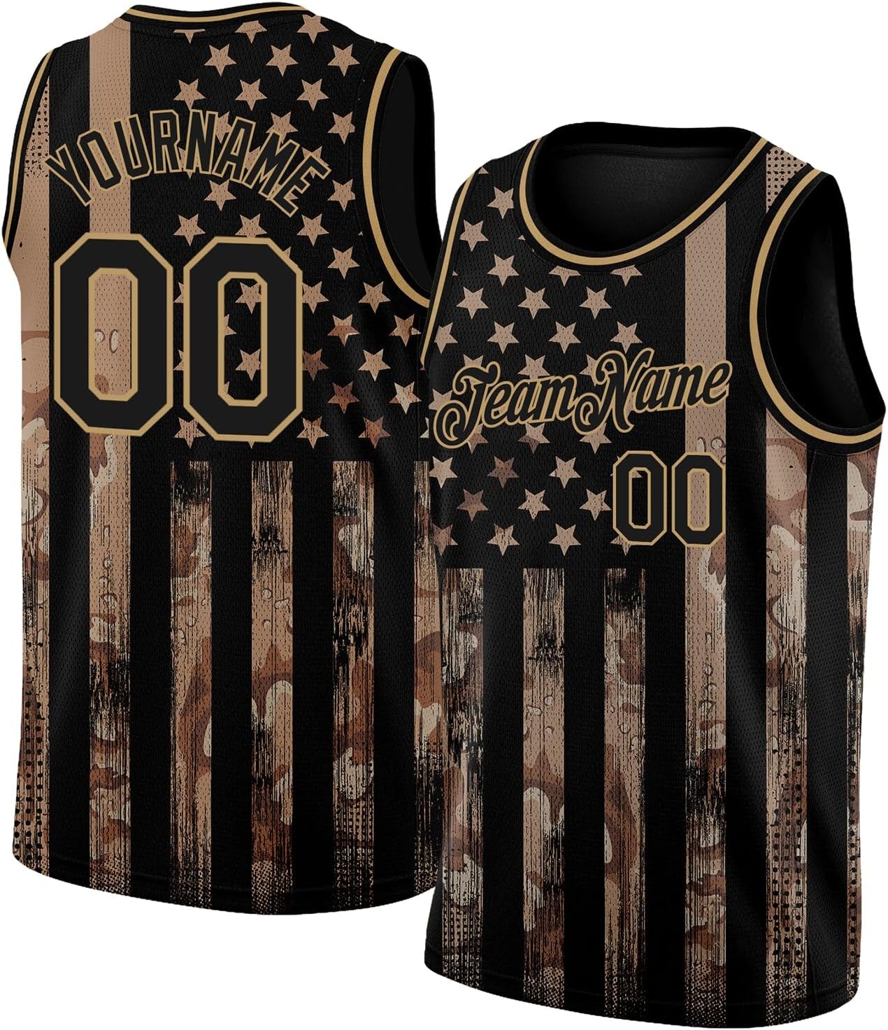 Custom Navy Vintage USA Flag-Cream Throwback Basketball Jersey - Image 10
