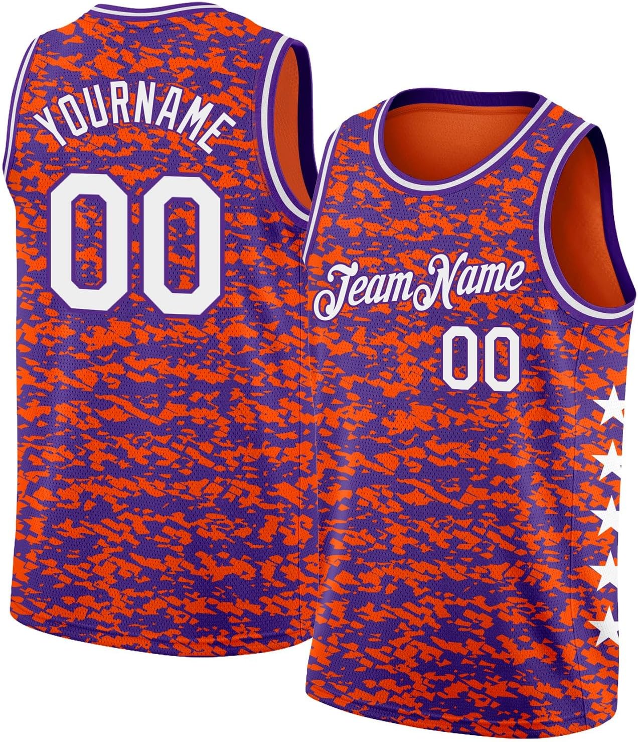 Custom Name Team Name Number Blue Orange-Royal Authentic Throwback Basketball Jersey, Personalized Uniform Basketball Shirt - Image 30