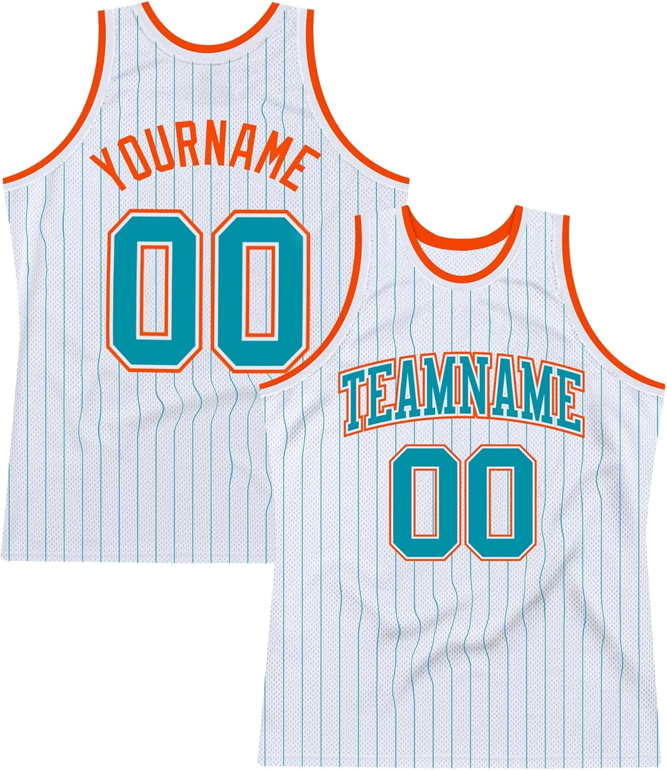 Custom Name Team Name Number Gray Black Pinstripe Orange Authentic Basketball Jersey, Personalized Uniform Basketball Shirt - Image 24