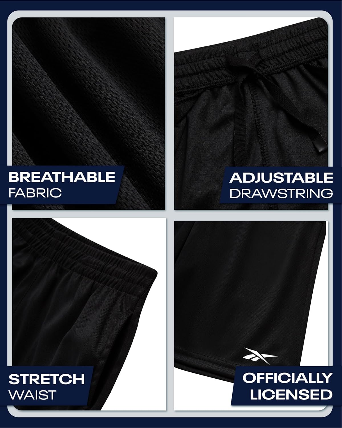 Reebok Boys Basketball Shorts - Lightweight Boys Shorts with Pockets & Drawstring - Close Hole Mesh Athletic Shorts for Kids - Image 3