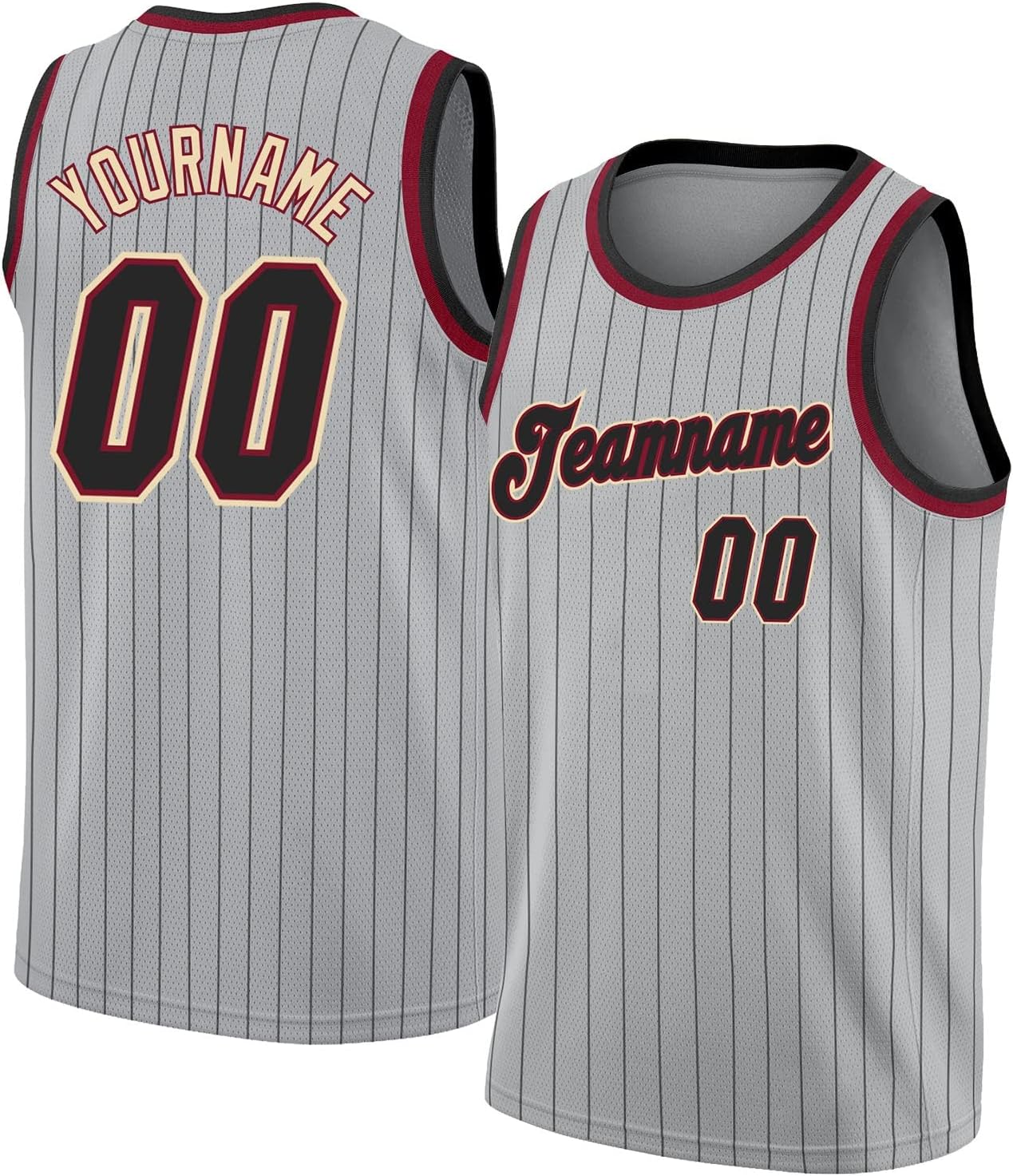 Custom Name Team Name Number Orange Black Pinstripe Green Authentic Basketball Jersey, Personalized Uniform Basketball Shirt - Image 27