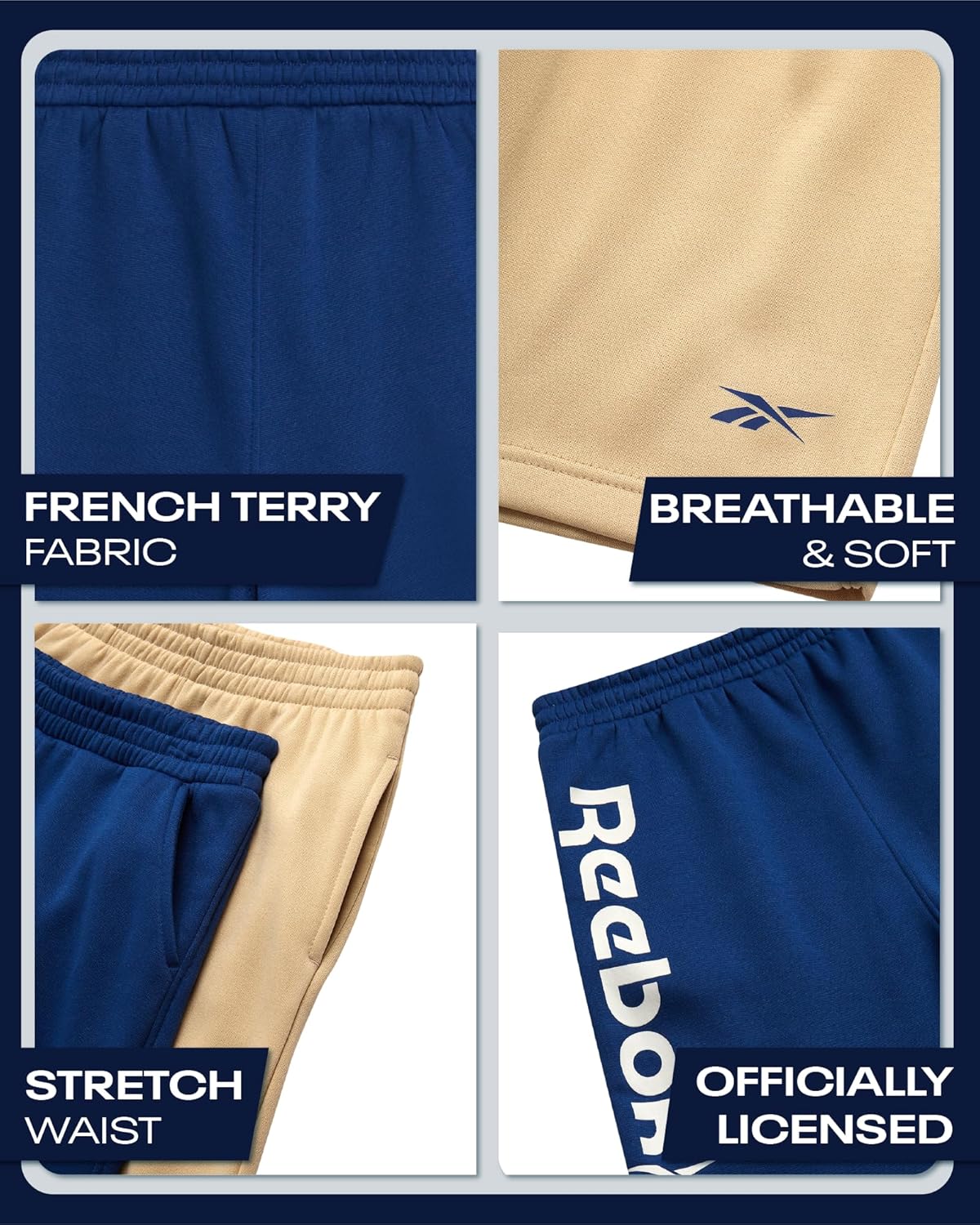 Reebok Boys Athletic Shorts - 2 Pack Performance Quick Dry Pull On French Terry Boys Shorts with Pockets for Basketball Gym - Image 3