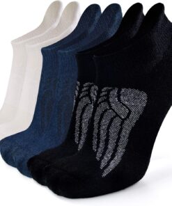 Busy Socks Merino Wool Compression Support Ankle Running Hiking Socks for Men Women, Soft Thick Cushion Tab Socks 3/6 Pairs