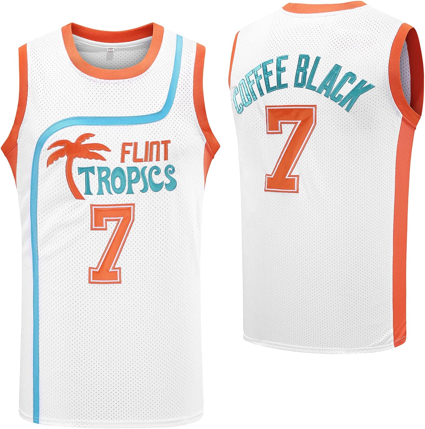 Jackie Moon 33 Coffee Black 7 Flint Tropics Semi Pro 90s Hip Hop Clothes for Party Men Basketball Jersey Green White - Image 3