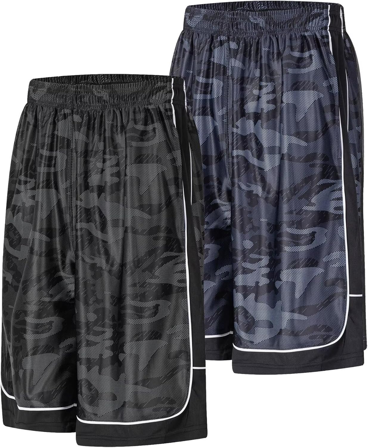 Men's Long Athletic Shorts Basketball Gym Quick Dry Camo Shorts with Pockets - Image 19