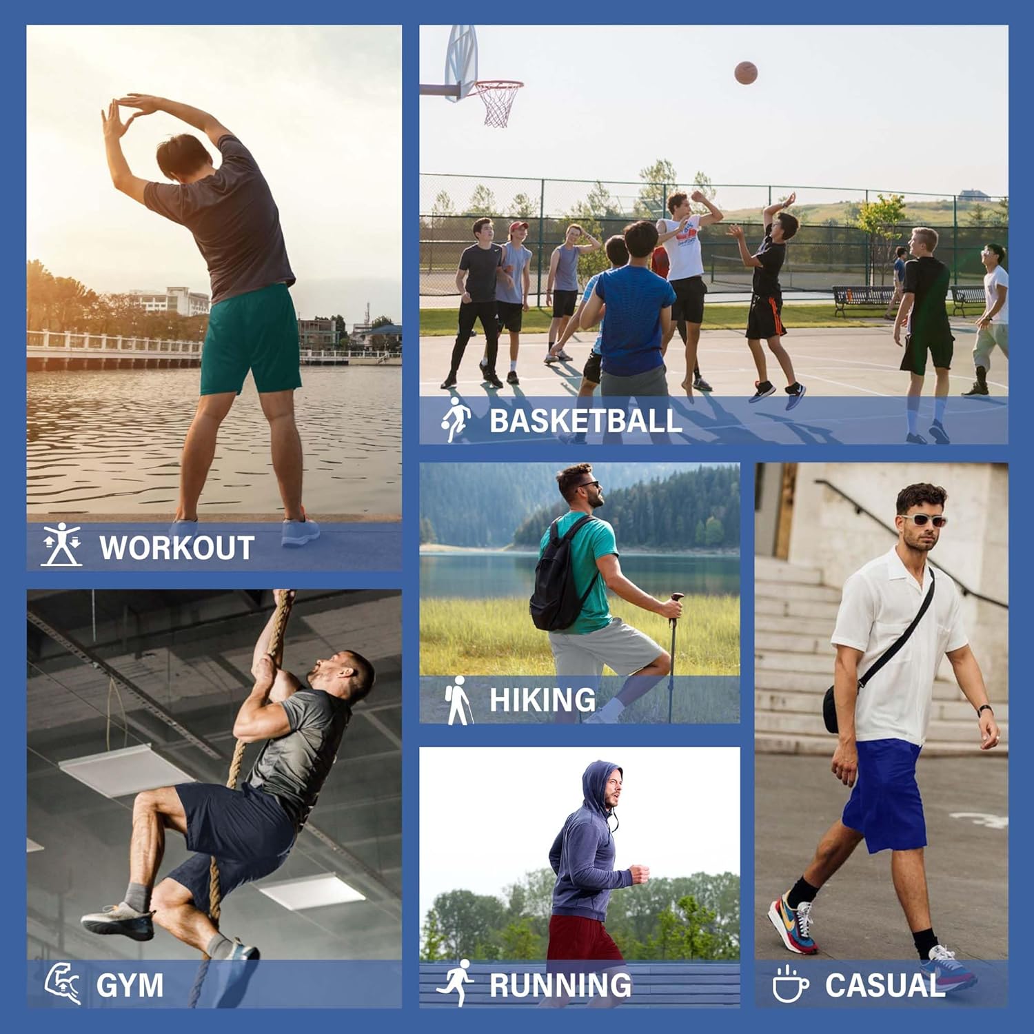 LalaHooK 5 Pack Gym Mens Shorts - Quick Dry Basketball Workout Athletic Shorts with Pockets for Running Casual Activewear - Image 5