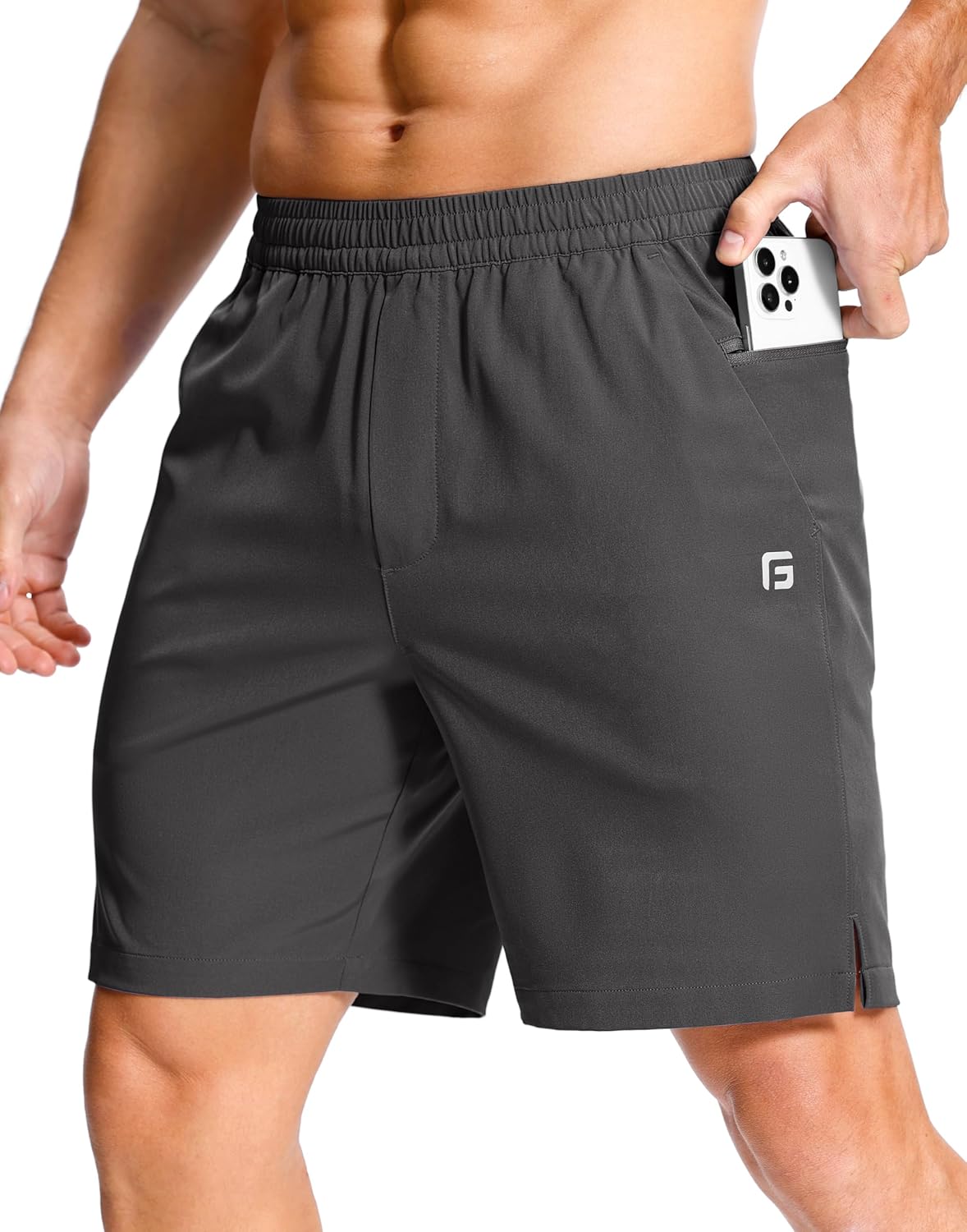 GGJ Men's Lightweight Athletic Shorts with Zipper Pockets 7"/5"/9" Gym Workout Running Quick Dry Tennis Shorts for Men - Image 23