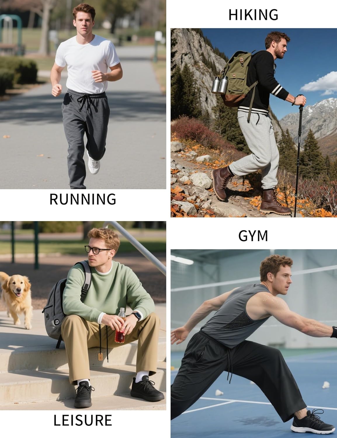 Idtswch 30/32/34/36/38/40 Long Inseam Mens Tall Sweatpants Open Bottom Joggers Athletic Yoga Pants with Pockets - Image 6