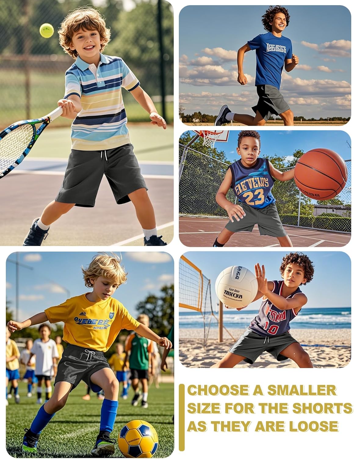 Boys Athletic Shorts Mesh Basketball Soccer Shorts Loose Fit Breathable Quick Dry Running Gym Shorts for Youth 6-16 Years - Image 6