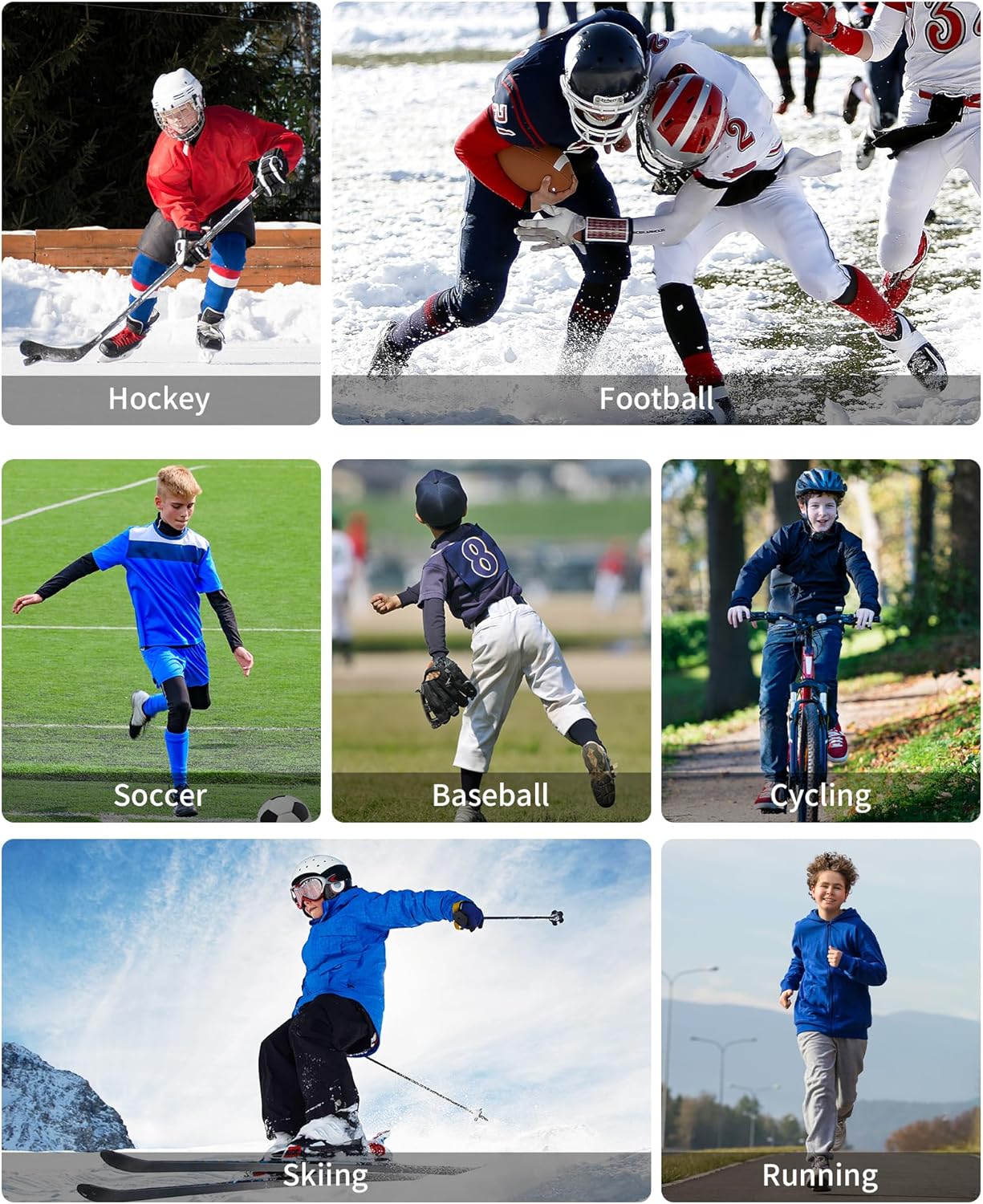 Runhit Boys Compression Leggings Fleece Lined - Youth Sports Tights Kids Thermal Base Layer Pants Cold Weather Gear - Image 6