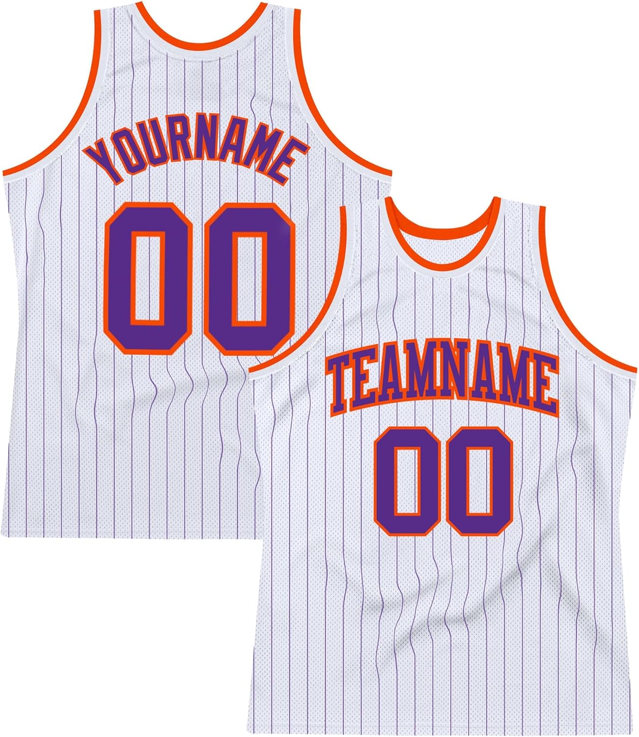Custom Name Team Name Number Gray Black Pinstripe Orange Authentic Basketball Jersey, Personalized Uniform Basketball Shirt - Image 29