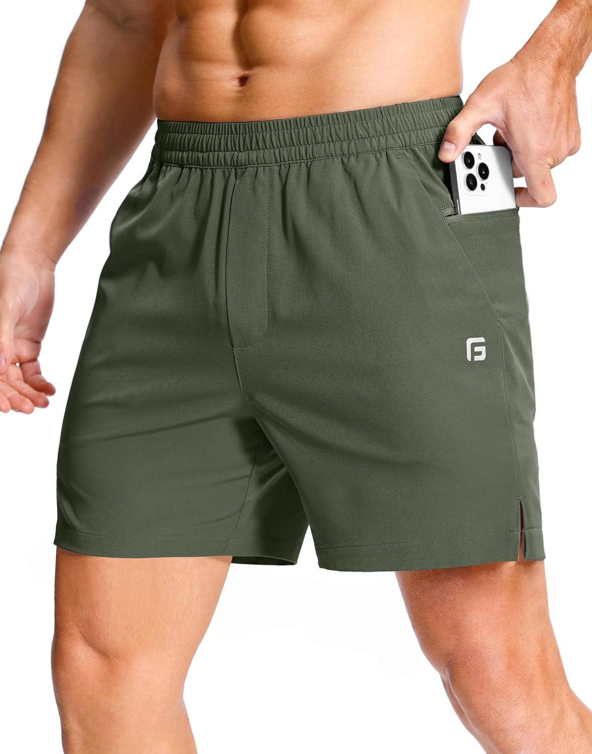 GGJ Men's Lightweight Athletic Shorts with Zipper Pockets 7"/5"/9" Gym Workout Running Quick Dry Tennis Shorts for Men - Image 19