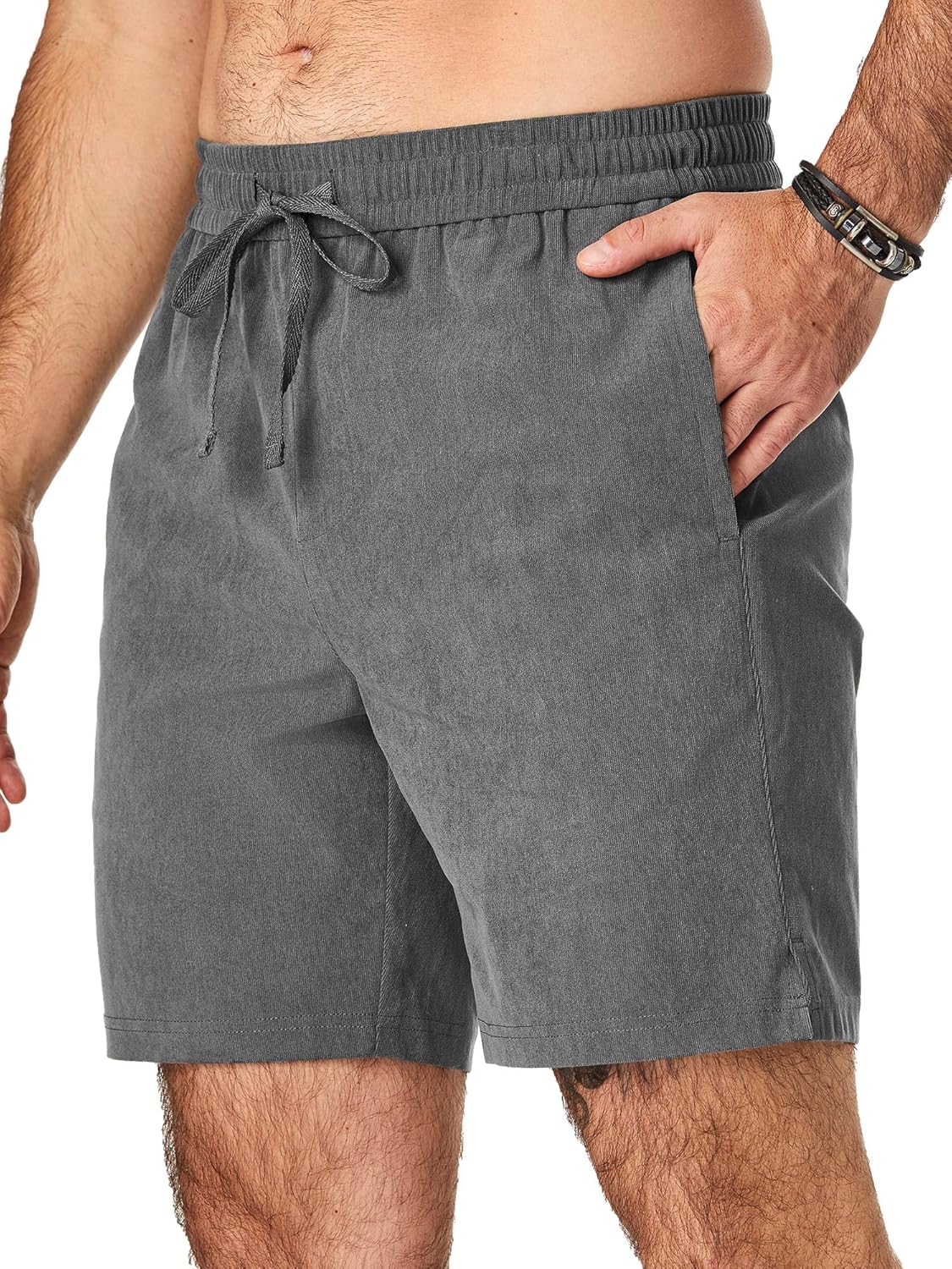 JMIERR Men's Corduroy Shorts Casual Elastic Waist Drawstring Lightweight Summer Beach Shorts - Image 38