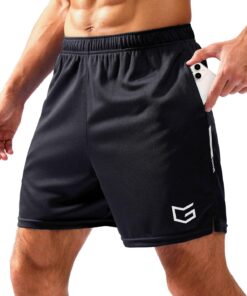 G Gradual Men's Gym Shorts 5"/7"/10" with Zipper Pockets Basketball Athletic Mesh Quick Dry Shorts for Workout Running Tennis