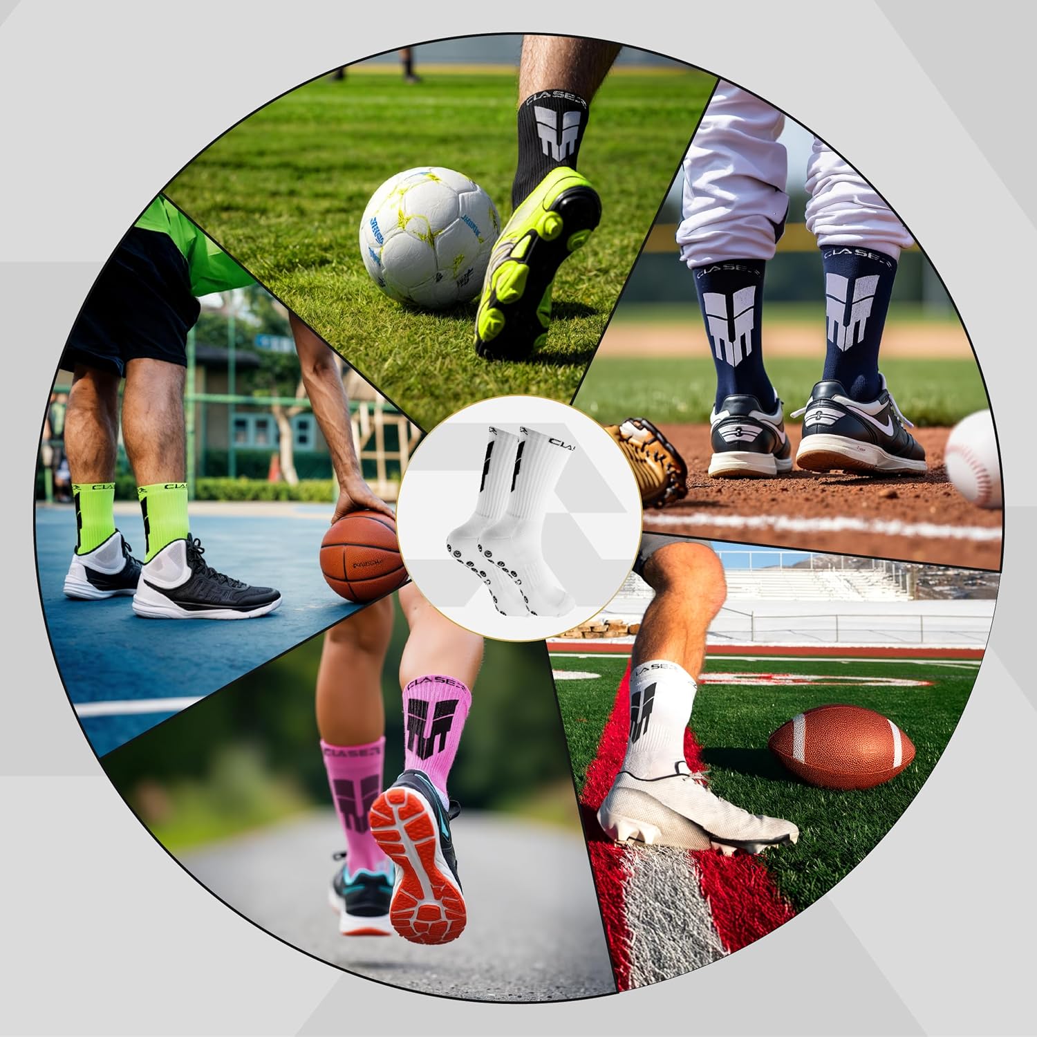 CLASER Grip Socks Soccer - Non Slip Football - Sock Men - Sports Women - Soccer Youth - Antideslizantes - US 6-9 1 2 3 pairs - Image 6
