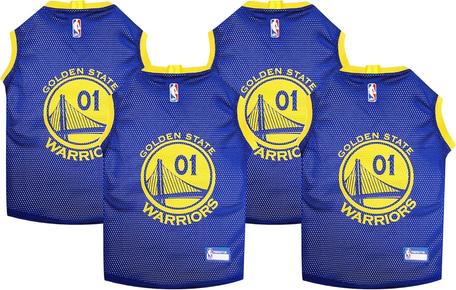Pets First NBA Golden State Warriors Dog Jersey, X-Large - Tank Top Basketball Pet Jersey (Pack of 4)
