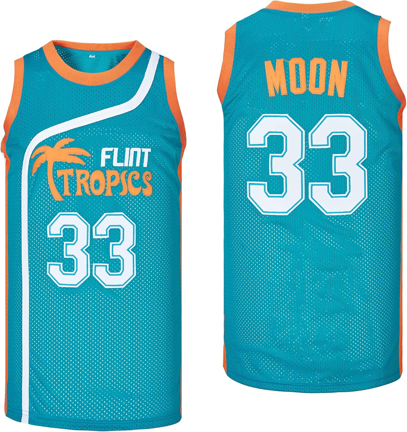 Kekambas Men's #33 Moon Flint Tropics Movie Basketball Jersey Stitched