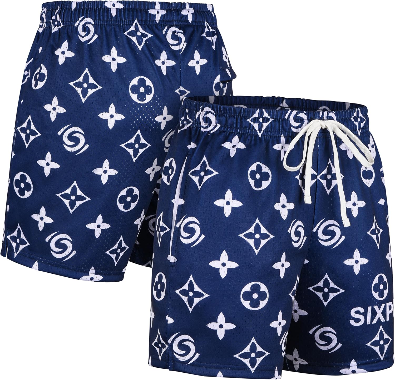 Men's Athletic Shorts - 100% Polyester, Mesh Shorts Quick Dry, Graphic Print Gym Shorts Men, Basketball Shorts for Men