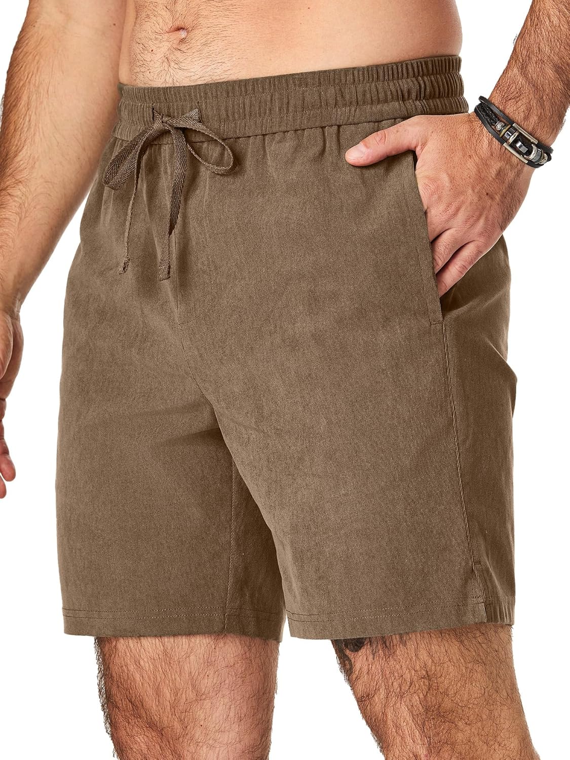JMIERR Men's Corduroy Shorts Casual Elastic Waist Drawstring Lightweight Summer Beach Shorts - Image 35