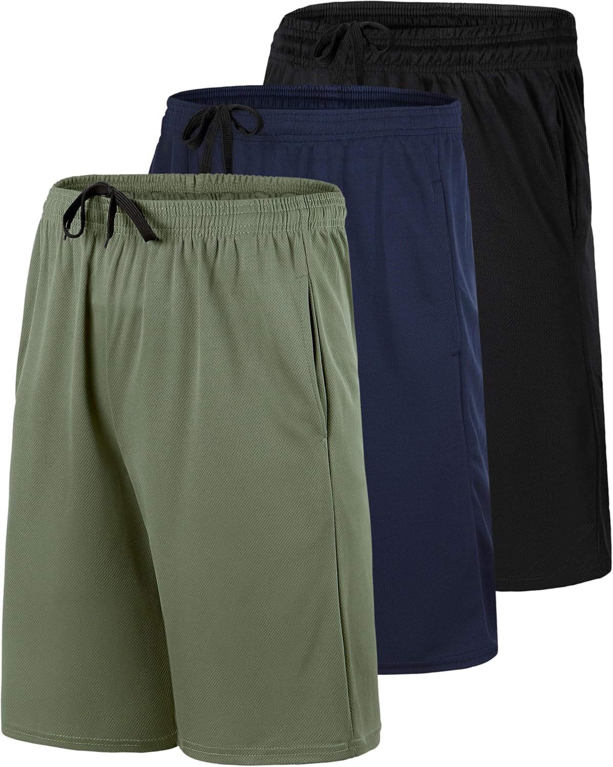 Real Essentials 3 Pack: Men’s Mesh Basketball & Athletic Performance Gym Shorts with Pockets (S-3X) - Image 6