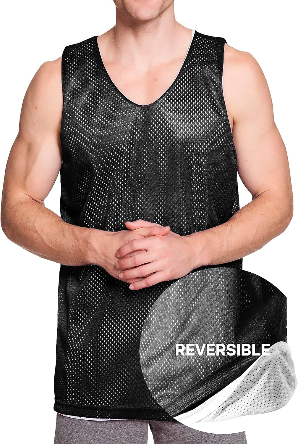 Ma Croix Mens Reversible Mesh Basketball Jersey Quick Drying Sleeveless Tank Top Made in USA - Image 4