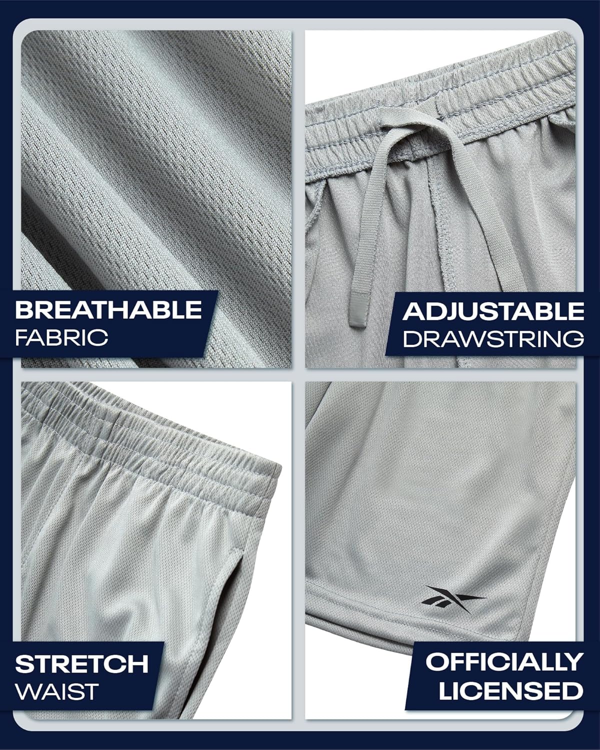 Reebok Boys Basketball Shorts - Lightweight Boys Shorts with Pockets & Drawstring - Close Hole Mesh Athletic Shorts for Kids - Image 3