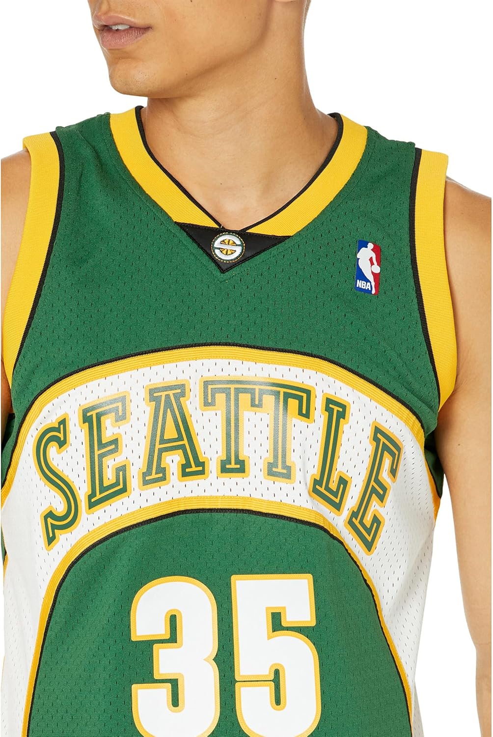 Mitchell & Ness Men's Seattle Supersonics Kevin Durant 2007-08 Hardwood Classics Green Swingman Jersey - Image 3
